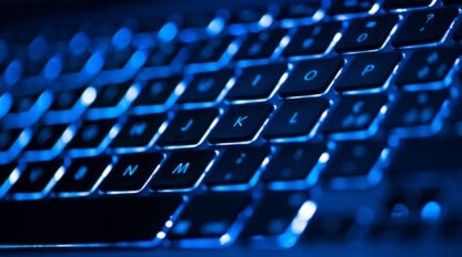 A backlit keyboard.