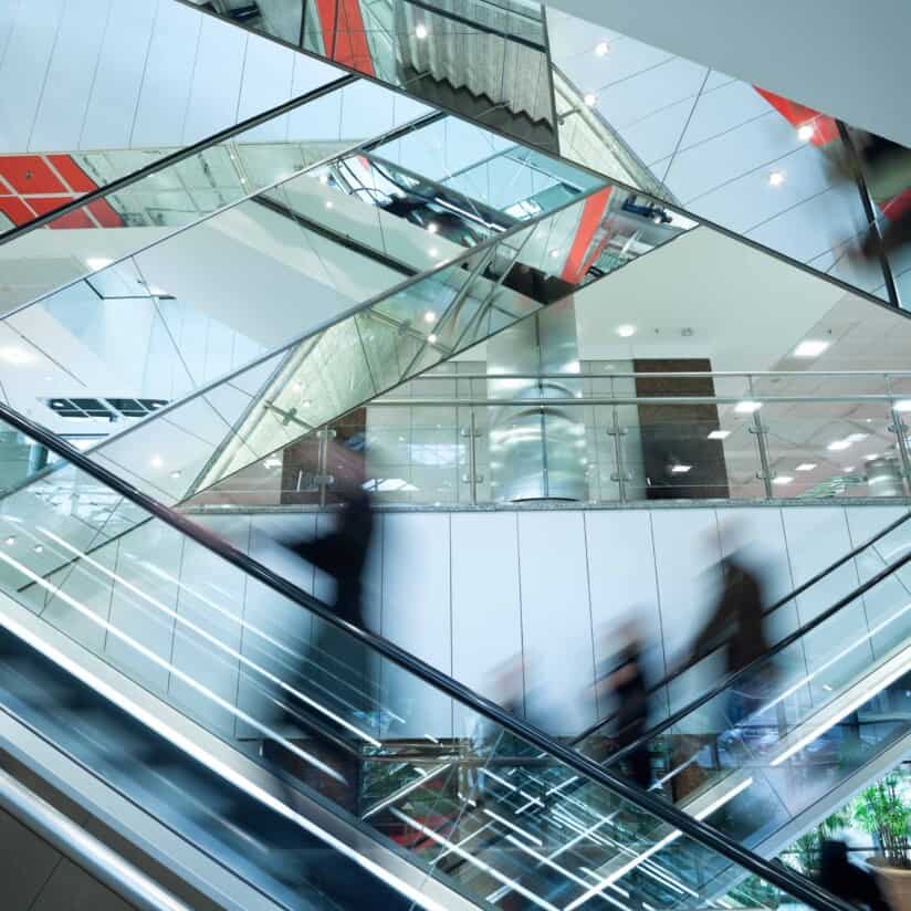 Escalators.